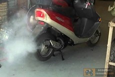 скутер honda dio течет масло из выхлопной