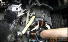Как установить генератор скутера после разборки двигателя