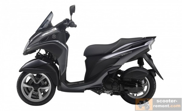 Трехколесный скутер Yamaha Tricity 125 - вид слева Трехколесный скутер Yamaha Tricity 125 - вид слева